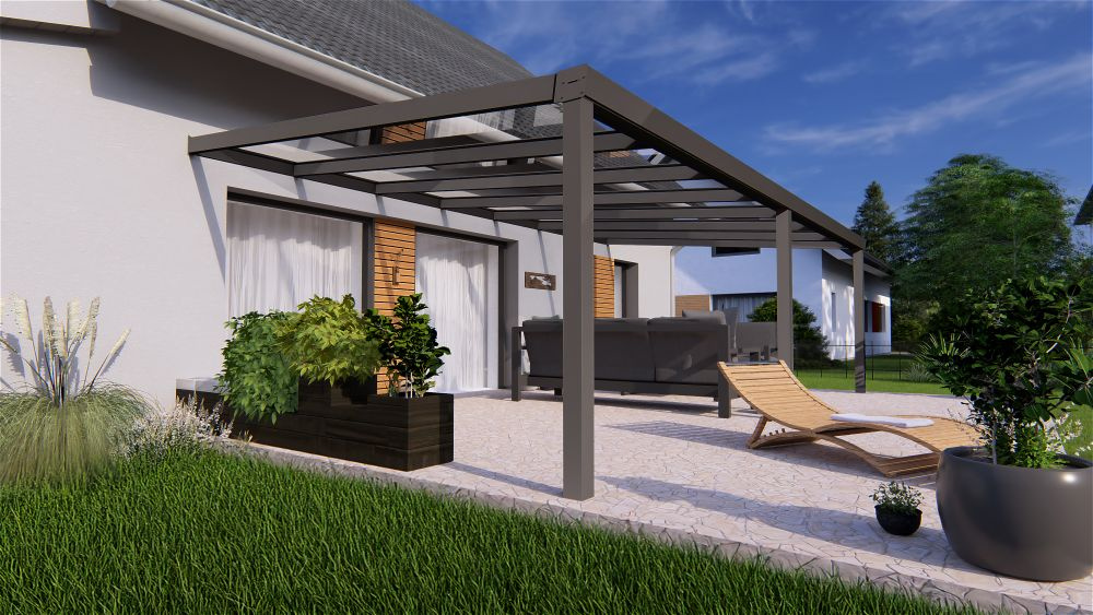 Terrassendach 3 Meter mit Glas online kaufen